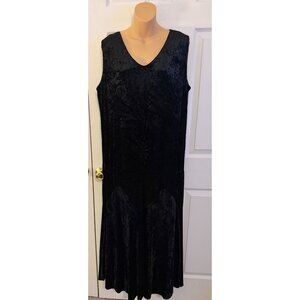 Womens Long Black Velvet Dress Gothic Costume